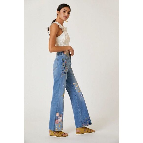 Anthropologie Blue Straight Leg Jeans with Embroidered Details
Size 28 Tall - Picture 6 of 15